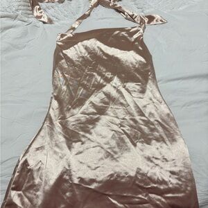 Elegant Satin Halter Dress